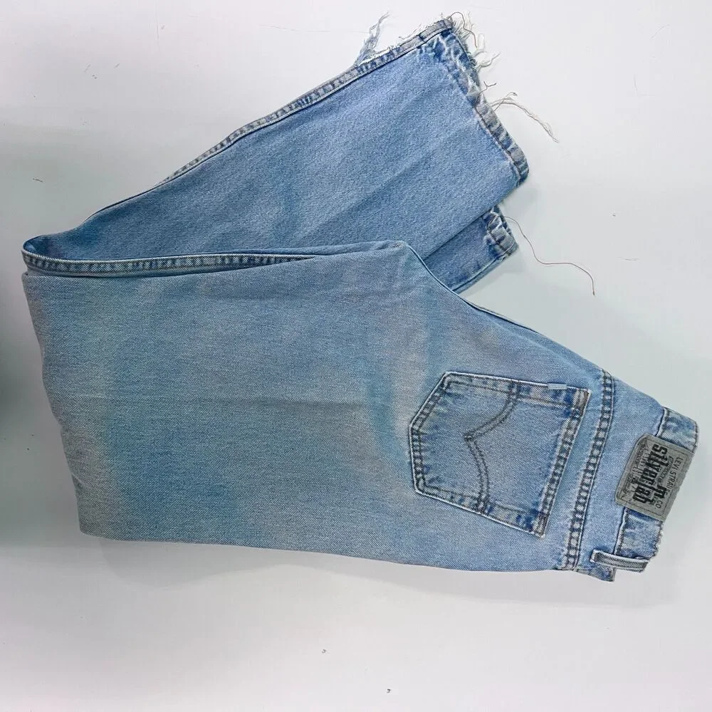 Vintage Levi's Silvertab Guys Fit Jeans Light Wash Distressed Thrashed USA 28x32